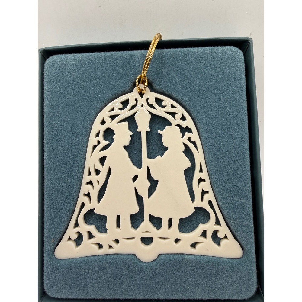 Lenox Ivory Fine China Pierced Bell Christmas Ornament Victorian Carolers Boxed